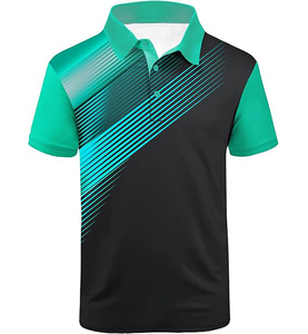 Polo de sport d'été à manches courtes pour homme en tissu tricoté respirant – Idéal pour le tennis et le golf – Polo de golf par sublimation - Product Image 2