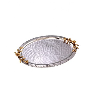 Plateau en métal fini robuste de qualité supérieure pour la maison et la cuisine Plateau de service artisanal décoratif fantaisie - Product Image 2