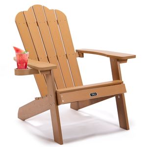 Racconto per tutte le stagioni marrone Adirondack sedia esterno Patio portabicchieri verniciato seduta in legno di plastica resistente allo sbiadimento per - Product Image 1