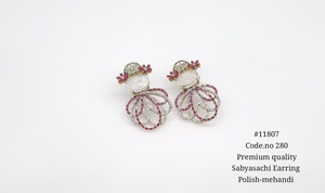 Pendientes de Mariposa con Circonita Cúbica, Pendientes de Doble Piedra con Baño Mehandi, Joyería Floral para Mujer, para Fiestas - Product Image 2