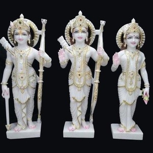 Ensemble de Ram Darbar en marbre coloré, meilleure finition, fait à la main, décoratif de Ram Laxman God And Sita Mata avec Hanuman Moorti - Product Image 3