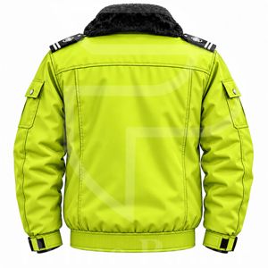 Chaqueta de seguridad personalizada con franjas en los hombros, parches en el pecho y cierre frontal a presión, fabricante de uniformes para exportaciones - Product Image 3