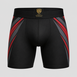 Shorts de compression MMA pour hommes Khawaja Rafique Ullah Enterprises, noir, rouge, gris, coupe régulière, évacuation de l'humidité, respirant, extensible, 300g - Product Image 4