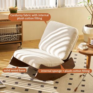 Fauteuil à bascule confortable de haute qualité avec structure en bois massif et revêtement décoratif pour plusieurs ambiances, idéal pour le salon - Product Image 3