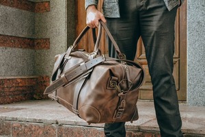 กระเป๋าเดินทางหนังแท้เอนกประสงค์สไตล์เรโทร ขนาดใหญ่ น้ำหนักเบา พกพาสะดวก ผลิตด้วยมือ พร้อมซิป - Product Image 3