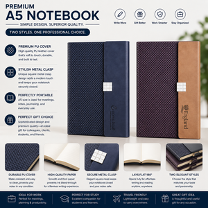 Agenda Premium A5 en PU avec reliure cousue, porte-stylo et couverture plastifiée pour le bureau, l'école, les cadeaux promotionnels - Product Image 3