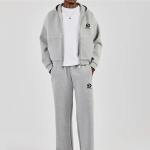 Survêtements pour hommes sur mesure de haute qualité, survêtements d'hiver surdimensionnés à fermeture éclair, survêtements écologiques à motif uni pour hommes avec fermeture éclair - Product Image 4