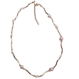 Collar de Perlas de Agua Dulce Naturales para Mujer, Diseño Retro de Nicho con Cadena Cómoda para Suéter - Product Image 5