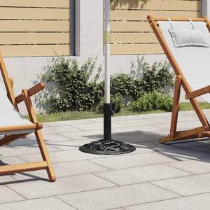 Base para Sombrilla de Patio de Hierro Fundido Negro con Incrustaciones Decorativas Medianas, Elegante Accesorio para Muebles de Exterior - Product Image 1