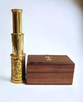 Télescope victorien en laiton poli antique avec trépied en bois, décoration nautique, jumelles artisanales, cadeau maritime, vaisselle de table