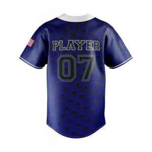 W4G Baseball Jersey Men's Short Sleeve Polka Dot Sublimated 100% <b>Polyester</b> Moisture Wicking Regular Fit All Seasons - Product Image 3