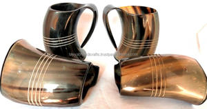 Moderna taza de cuerno de búfalo americano para beber, artesanía ecológica de excelente calidad, pulida, para café y cerveza - Product Image 3