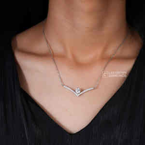 Exquisito Colgante de Diamante Cultivado en Laboratorio con Corte Brillante Redondo en Oro Blanco de 14K, Joyería Sintética de Lujo para Mujer, Color EF, 1.63g - Product Image 3