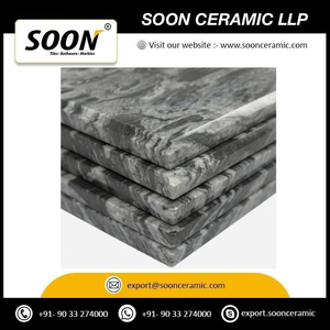 SOON CERAMIC LLP Marbre COSMIC BLACK LEATHER Calcite Grande dalle polie Design moderne écologique Modèle 3D pour mur de salon - Product Image 5