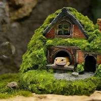 Abri écologique en résine pour reptiles, abri de jardin pour lézards, tortues, amphibiens, décoration de terrarium