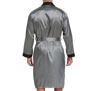 Robes de nuit en satin pour hommes, nouveau style, 100% soie, séchage rapide, respirantes, manches longues, fabriquées au Pakistan - Product Image 3
