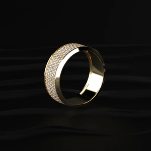 Round Cut Multi <b>Row</b> Diamond Eternity Band Men's <b>Gift</b> Diamond Ring Lab Grown Gold Diamond Ring Diamond Ring <b>Gift</b> for Men's - Product Image 2