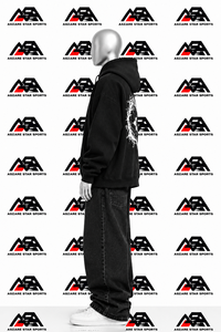 Sweat-shirt à capuche unisexe décontracté surdimensionné en molleton 100 % coton, écologique, style streetwear gothique - Product Image 4