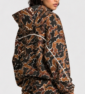 Sudadera con Capucha Extra Grande para Mujer, Diseño de Camuflaje con Líneas en Contraste, Corte Holgado, Estilo Urbano, Felpa de Algodón Premium, Sudadera Informal - Product Image 2