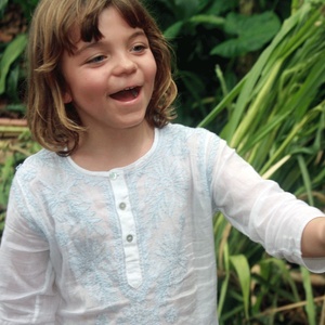 Vêtements d'été en coton smocké pour fille, tenue décontractée, pour femme, Mini Frock, rose, avec jolie broderie de bourgeon de rose - Product Image 4