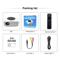 Mini projecteur sans fil Y2 1080P Écran 200'' Projecteur portable avec YouTube intégré Cinéma maison
