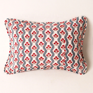 PAISLY EXPORTS Hand Block Print 100% Cotton Square Vintage Ivory Coral Floral Indian Decorative <b>Throw</b> Pillow Home Hotel Cushion - Product Image 1