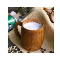 Tasses en bois artisanales, gobelets en bois naturel faits à la main pour le café, le thé, le lait et les boissons en plein air