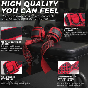 Heavy Duty Soft Cotton Neoprene Nylon Adjustable No <b>Stretch</b> Cuff Weight Lifting Straps D-<b>Ring</b> Anti-Slip Training Wholesale Rate - Product Image 6