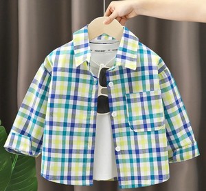 Chemise à carreaux de haute qualité pour garçons, enfants, logo personnalisable ODM, manches longues, col rond, décontractée, unisexe, tricotée, 100% coton, séchage rapide - Product Image 4