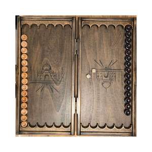 Juego de backgammon de madera de lujo Taj Mahal |   Juego de Mesa Plegable de Viaje de 15 Pulgadas |   Juego de Backgammon de Madera Premium con Dados - Product Image 1