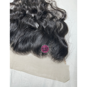 Frontal en dentelle de cheveux indiens Remy, Ondulation profonde, Densité 150%, Cuticules alignées, Cheveux bruts de temple - Product Image 3