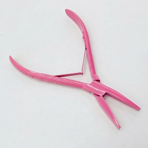 Pinzas Profesionales de Acero Inoxidable con Recubrimiento Rosa para Extensiones de Cabello, Herramienta de Aplicación y Remoción de Anillos Micro Link - Product Image 1