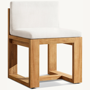 Fauteuil sans accoudoirs en teck robuste, au style moderne et épuré, idéal pour l'extérieur. - Product Image 3