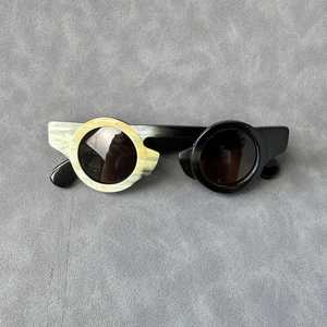 Gafas de cuerno ligeras hechas de cuerno de búfalo real, elegantes gafas hechas a mano para hombres y mujeres de Tradebyd - Product Image 1