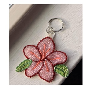 Glass Beaded Flower Design Bag Charm Keychain Hold to Keys or Bag Charm Key Chains for Bag Purse <b>Backpacks</b> for Girls Accessory - Product Image 1