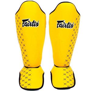 Espinilleras Amarillas Personalizadas de Material PU con Marco Metálico, Cierre de Velcro, Protección Ligera para Adultos, Aptas para Todas las Estaciones, Boxeo - Product Image 1