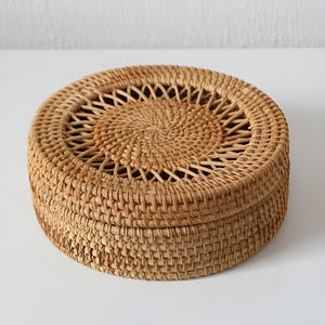 Encantadora caja de almacenamiento de ratán, organizador de mesa, contenedor para dulces y té, cajas tejidas de alta calidad - Product Image 1