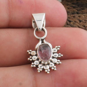 Pendientes de Cuarzo Rosa Natural, Plata de Ley .925, Cristal Curativo, Piedras de Amor, Joyería de Grado AAA para el Chakra del Corazón, Venta al Por Mayor - Product Image 5