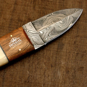 Cuchillo de Cocina Damasco Hecho a Mano, Cuchillo de Carnicero con Hoja de Acero de Alto Contenido de Carbono y Mango de Madera, Personalizado para Chef, para Cortar Carne y Cocinar al Aire Libre - Product Image 1