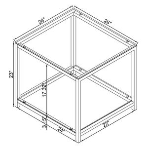 Weston tavolino laterale superiore in vetro 1 ripiano in mobili da soggiorno in nichel nero - Product Image 6