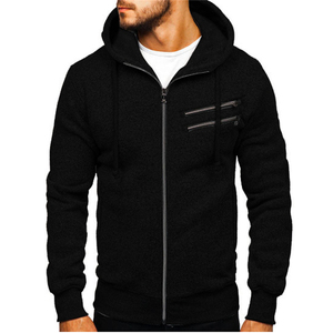 Sudadera con Capucha y Cierre para Hombre, Corte Regular, Informal, de Algodón Tejido, con Bolsillo, para Otoño - Product Image 6
