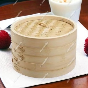 Cesta de Vapor de Bambú de 2 Capas, Ecológica y Antiadherente, Hecha a Mano, para Dumplings, Dim Sum y Pan al Vapor, Capacidad de 2-3L - Product Image 3