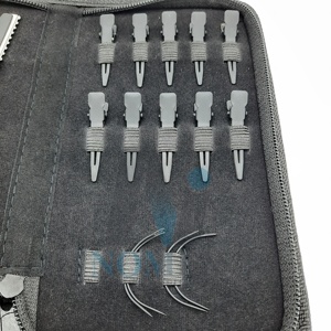 Included in the Hair Extension Tools Kit <b>C</b>-Type Needles Hair Trimming Razor Hair Sectioning <b>Clips</b> with 2 Holes <b>Plier</b> - Product Image 2