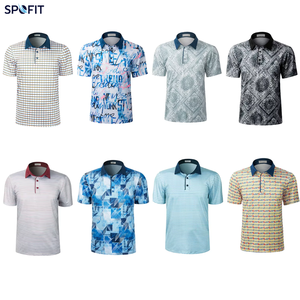 เสื้อกอล์ฟแขนสั้นผู้ชาย SPOFIT ระบายอากาศได้ดี แห้งเร็ว ผ้าถัก พิมพ์ลายดิจิตอลทั่วตัว แบบซับลิเมชั่น - Product Image 1