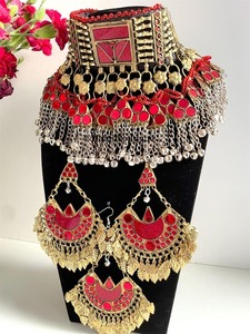 Service OEM, designs personnalisés, fabrication artisanale, acier inoxydable de haute qualité, bijoux vintage afghans pour femmes, collier et boucles d'oreilles pour adultes - Product Image 5