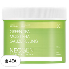Neogen Green Tea Moist PHA Gauze Peeling Pads 30 Fogli per Confezione, 4 Confezioni in Offerta, Esfoliante Viso con Ingredienti Erboristici - Product Image 1