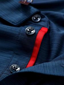 เสื้อโปโลผู้ชายผ้าสแปนเด็กซ์แห้งเร็วเสื้อโปโลลายทางว่างเปล่าแห้งเร็วเสื้อกอล์ฟเท่ๆ - Product Image 4