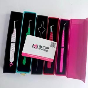Pince à cils GETUP BROSONS en acier inoxydable, pointe lisse, outils de précision, emballage en boîte, logo personnalisé, modèle GBI-EET-1207 10mm - Product Image 2