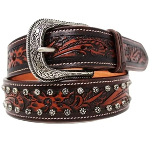 Cinturón Unisex Personalizado de 10 Piezas, Estilo Western, Cuero de Vaca de Primera Calidad, Diseño Floral Grabado a Mano, Envío Inmediato, Moda Casual de Negocios para Hombre - Product Image 2