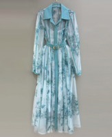 Nouvelle Robe Longue Décontractée Imprimée à Col Rabattu et Boutonnage Simple pour Femme, Tendance Printemps, en Dentelle Naturelle, Style Créateur